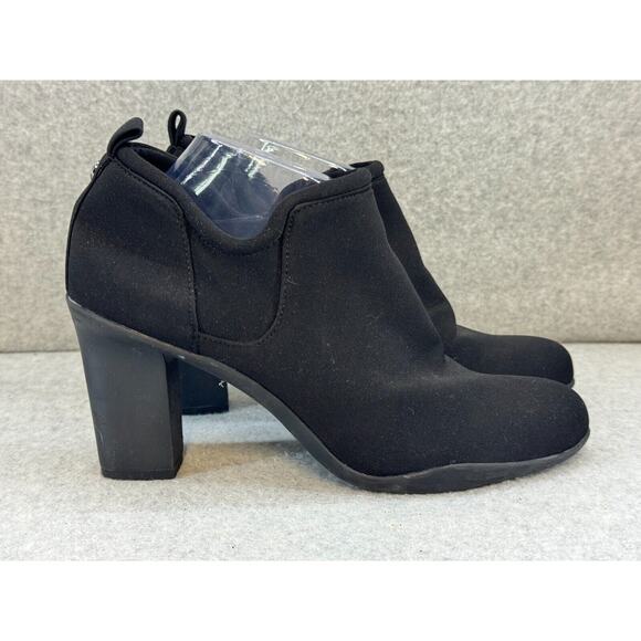 AK Anne Klein Sport Kerry - Black Round Toe PULL ON Ankle Bootie Heels - 10M - Picture 5 of 8